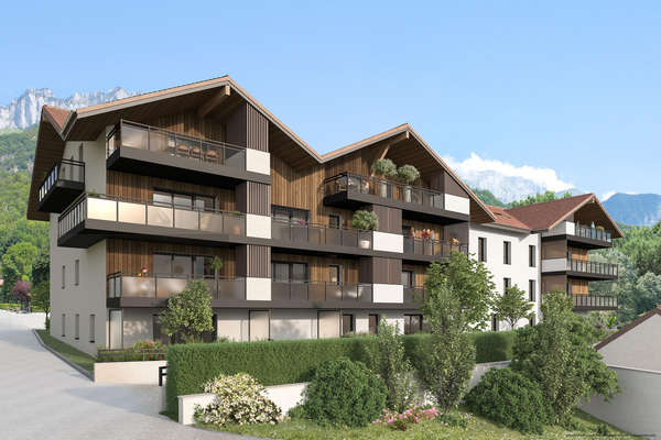 Perspective extérieure du programme neuf Villa Perroix à Talloires